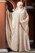 Cream Color Abaya with Embroidery & Stone Work