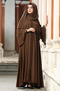 Dark Chocolate Color Gown Borka with Stone Work